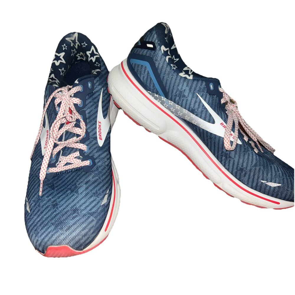 Brooks Ghost 15 Independence Day Shoes Sneakers Men 12 Blue Athletic Running
